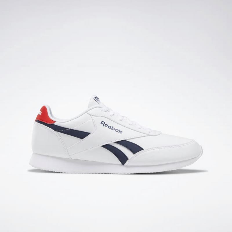 Tenisi Reebok Royal Classic Leather Joggers Barbati Albi/Bleumarin/Rosii Romania SZ8222ZV